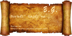 Borkó Gajána névjegykártya